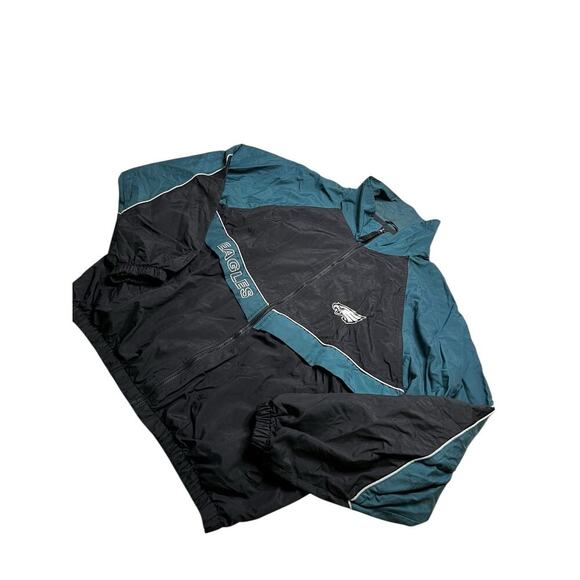 Vintage 90's Philadelphia Eagles  Zip Up Windbreaker Jacket Men’s Sz XL  Y2K - Picture 8 of 10